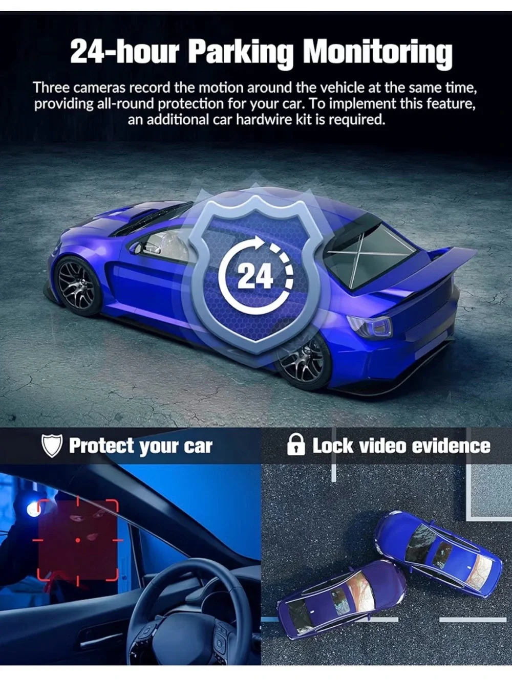 4K Three-Channel Dash Cam (Black)